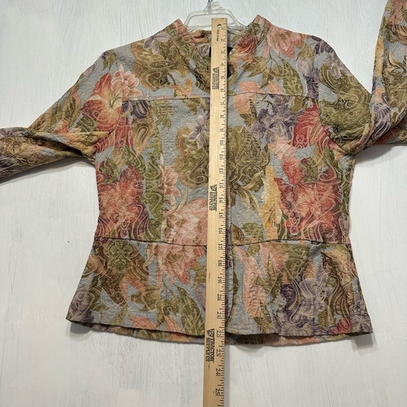 Analogy Petite Quilted Floral Jacket Women’s Fits Small Medium Button Front - Picture 6 of 9